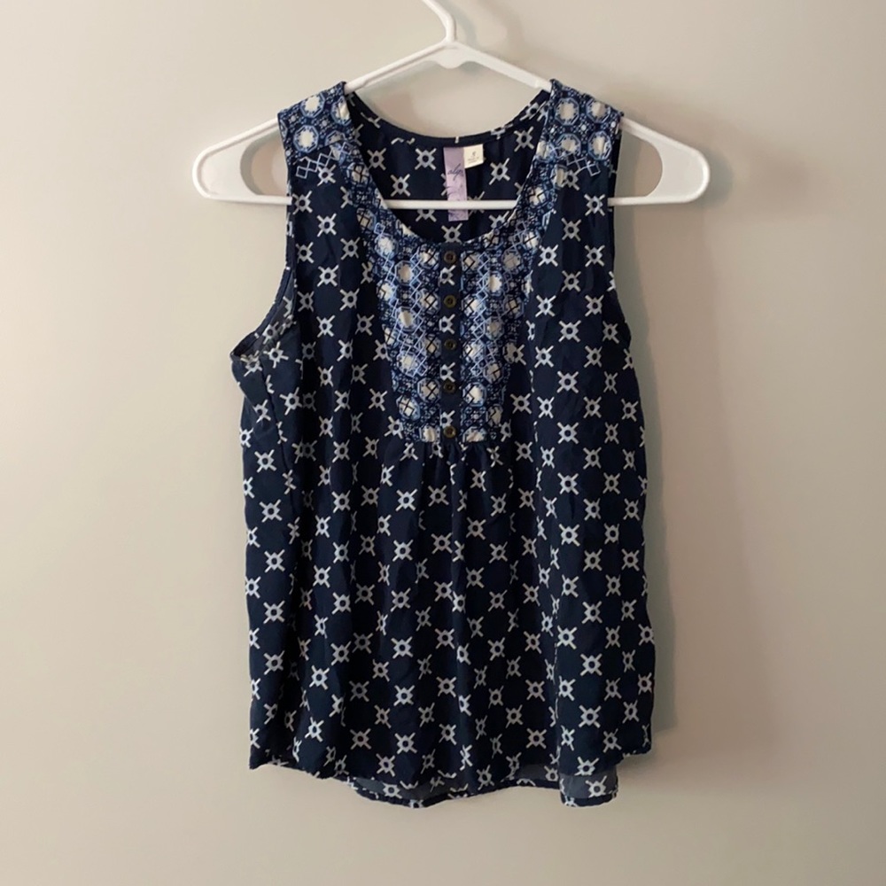Blue Francesca’s tank top